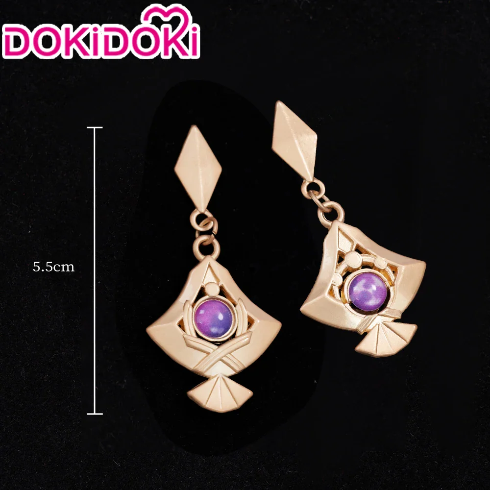 【Ready For Ship】DokiDoki Game Genshin Impact Yae Miko Cosplay Wig Long Dark Pink/ Earring - Image 6