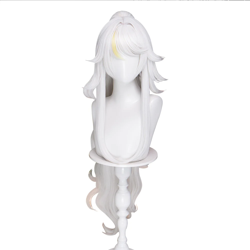 【Ready For Ship】DokiDoki Game Genshin Impact Zibai Wig Long Silver Yellow Highlight Hair Half-up Braided Ponytail The White Horse Adeptus Zi Bai Luna IV - Image 5