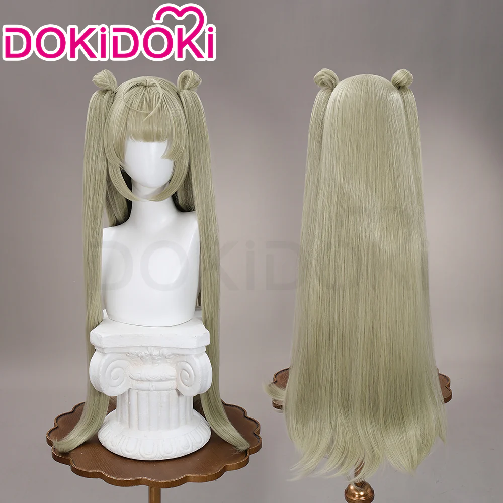 【Ready For Ship】DokiDoki Game Cosplay Wig Long Straight Green Hair Twin Tails