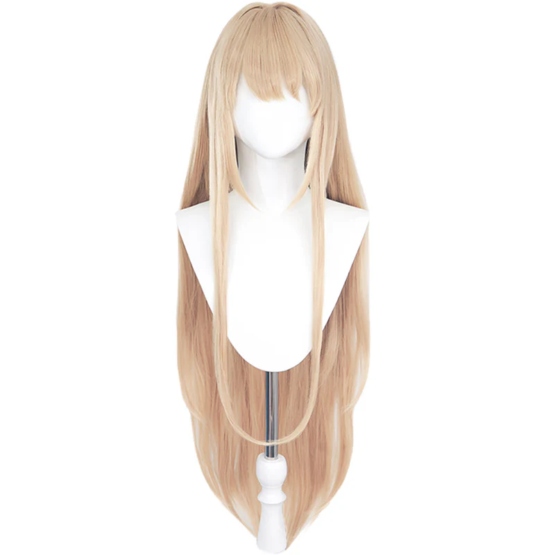 【Ready For Ship】DokiDoki Game Cosplay Wig Long Straight Linen Gold Hair - Image 4