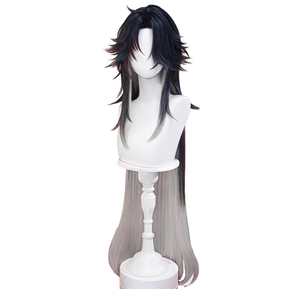【Partially Ready For Ship】DokiDoki Game Honkai: Star Rail Cosplay Blade / Mortenax Blade Wig Long Straight Dark Blue Red Silver Gradient Hair / Wefts / Earring Blade SP Planarcadia - Image 12