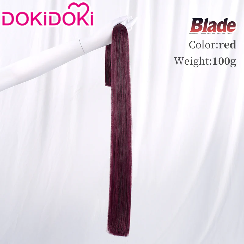【Partially Ready For Ship】DokiDoki Game Honkai: Star Rail Cosplay Blade / Mortenax Blade Wig Long Straight Dark Blue Red Silver Gradient Hair / Wefts / Earring Blade SP Planarcadia - Image 13