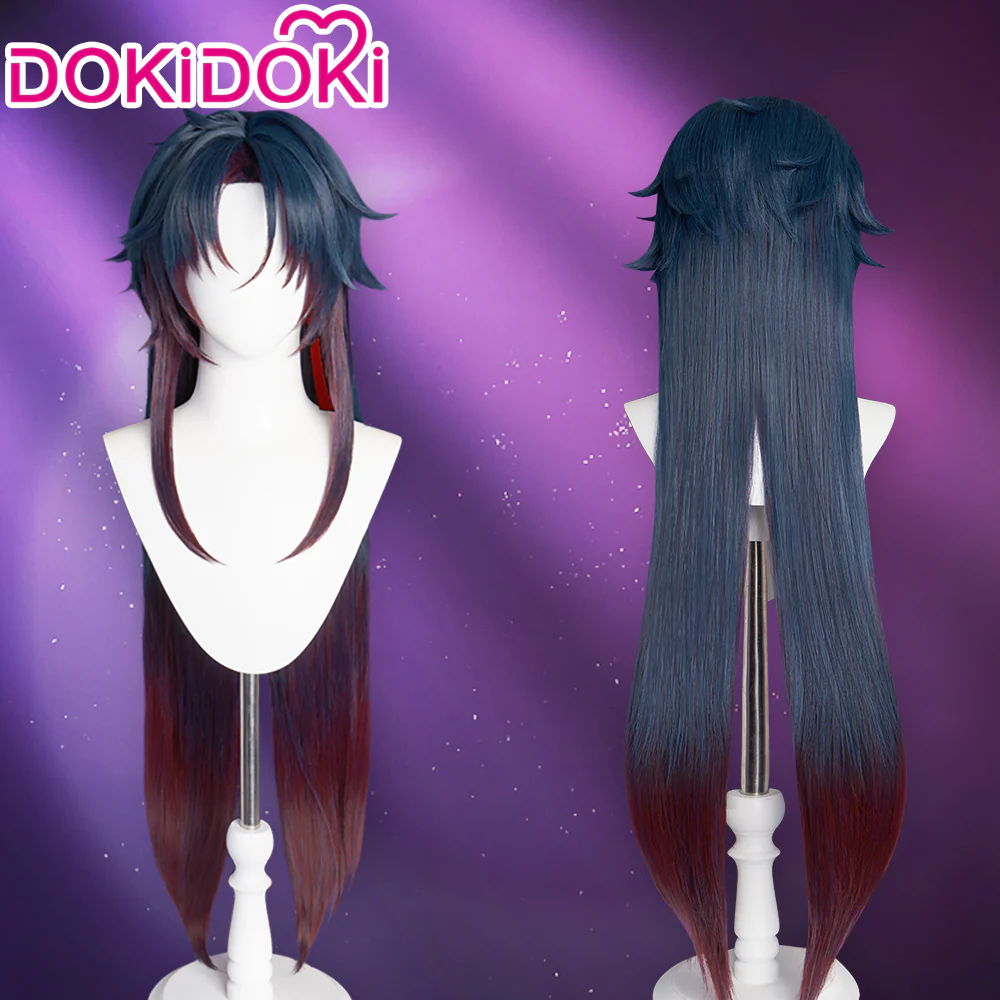 【Partially Ready For Ship】DokiDoki Game Honkai: Star Rail Cosplay Blade / Mortenax Blade Wig Long Straight Dark Blue Red Silver Gradient Hair / Wefts / Earring Blade SP Planarcadia - Image 3