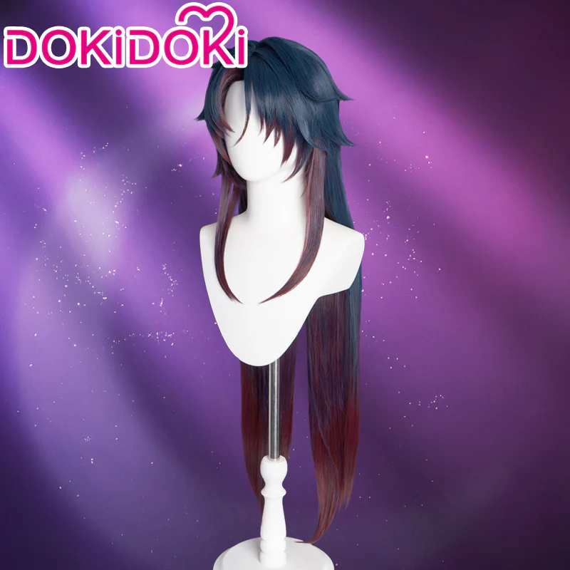【Partially Ready For Ship】DokiDoki Game Honkai: Star Rail Cosplay Blade / Mortenax Blade Wig Long Straight Dark Blue Red Silver Gradient Hair / Wefts / Earring Blade SP Planarcadia - Image 5