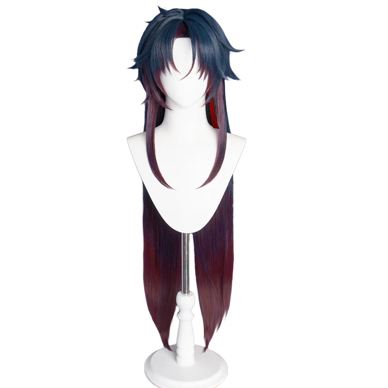【Partially Ready For Ship】DokiDoki Game Honkai: Star Rail Cosplay Blade / Mortenax Blade Wig Long Straight Dark Blue Red Silver Gradient Hair / Wefts / Earring Blade SP Planarcadia - Image 7