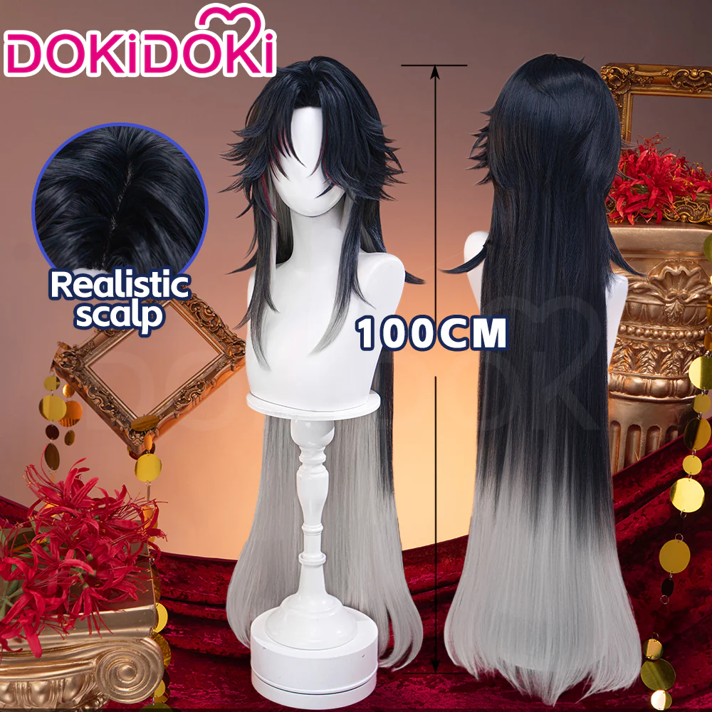 【Partially Ready For Ship】DokiDoki Game Honkai: Star Rail Cosplay Blade / Mortenax Blade Wig Long Straight Dark Blue Red Silver Gradient Hair / Wefts / Earring Blade SP Planarcadia - Image 8