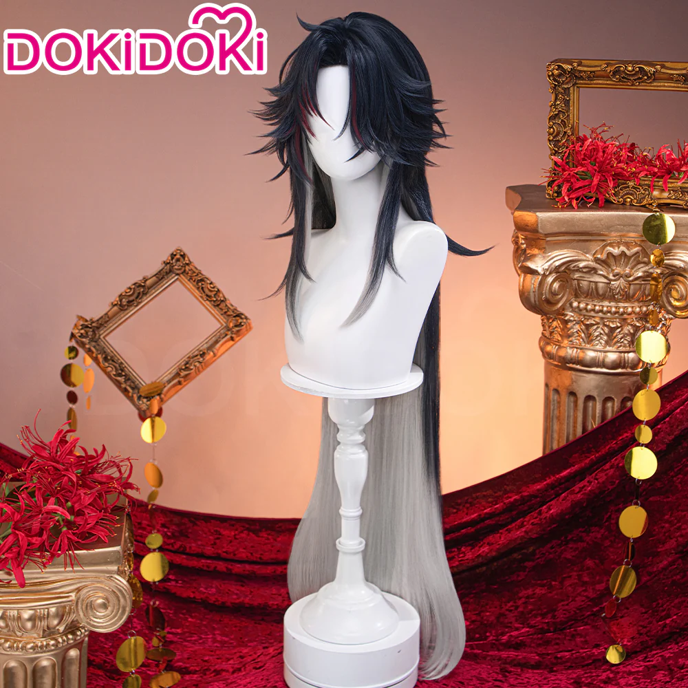 【Partially Ready For Ship】DokiDoki Game Honkai: Star Rail Cosplay Blade / Mortenax Blade Wig Long Straight Dark Blue Red Silver Gradient Hair / Wefts / Earring Blade SP Planarcadia - Image 9