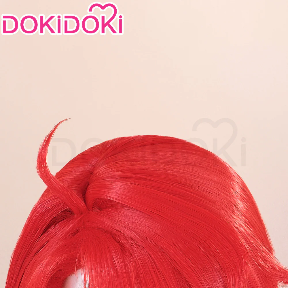 【Ready For Ship】DokiDoki Game Honkai: Star Rail Cosplay Argenti Wig Long Curly Red Hair / Earring / Cross - Image 4