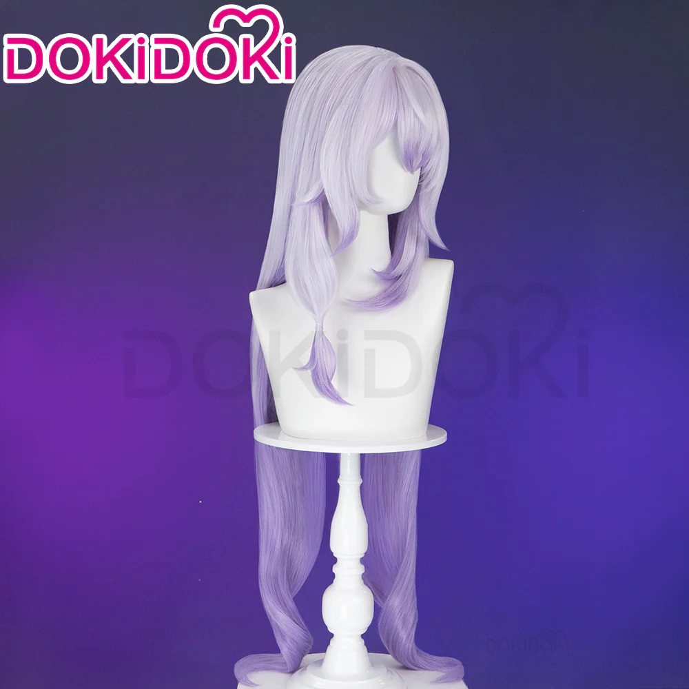 DokiDoki Game Honkai: Star Rail Cosplay Black Swan Wig Long White Purple Hair - Image 2