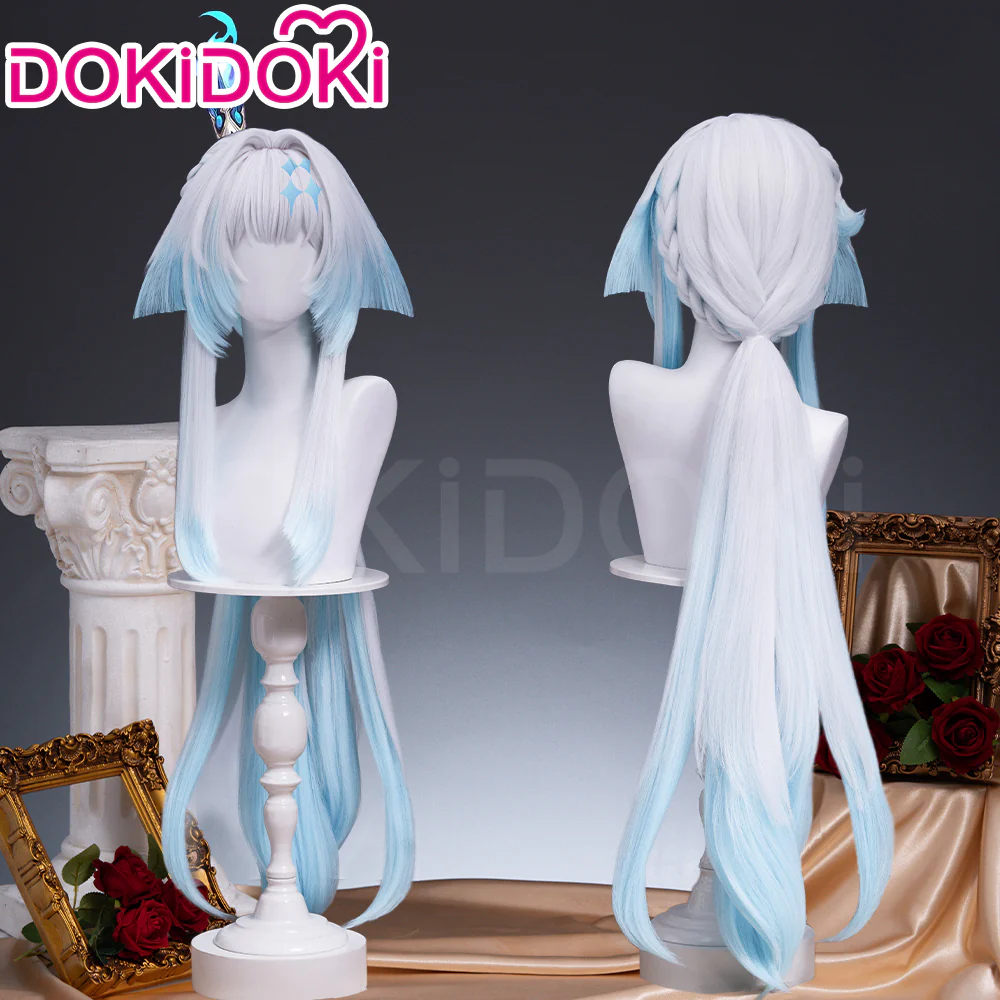 【Ready For Ship】DokiDoki Game Honkai: Star Rail Cosplay Cerydra Wig Long Silver Blue Hair