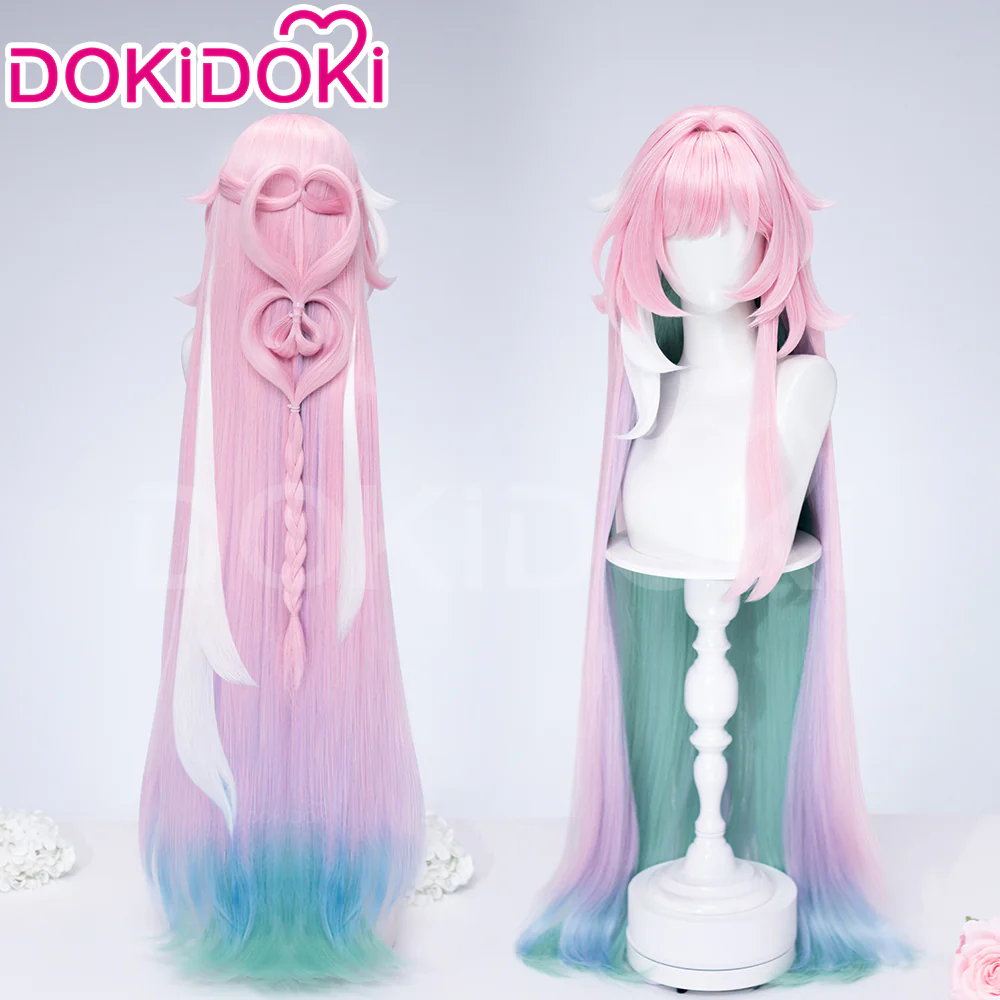 【Partially Ready For Ship】DokiDoki Game Honkai: Star Rail Cosplay Cyrene Wig Short Curly Light Dark Pink Gradient Hair / Head Accessory Set - Image 9