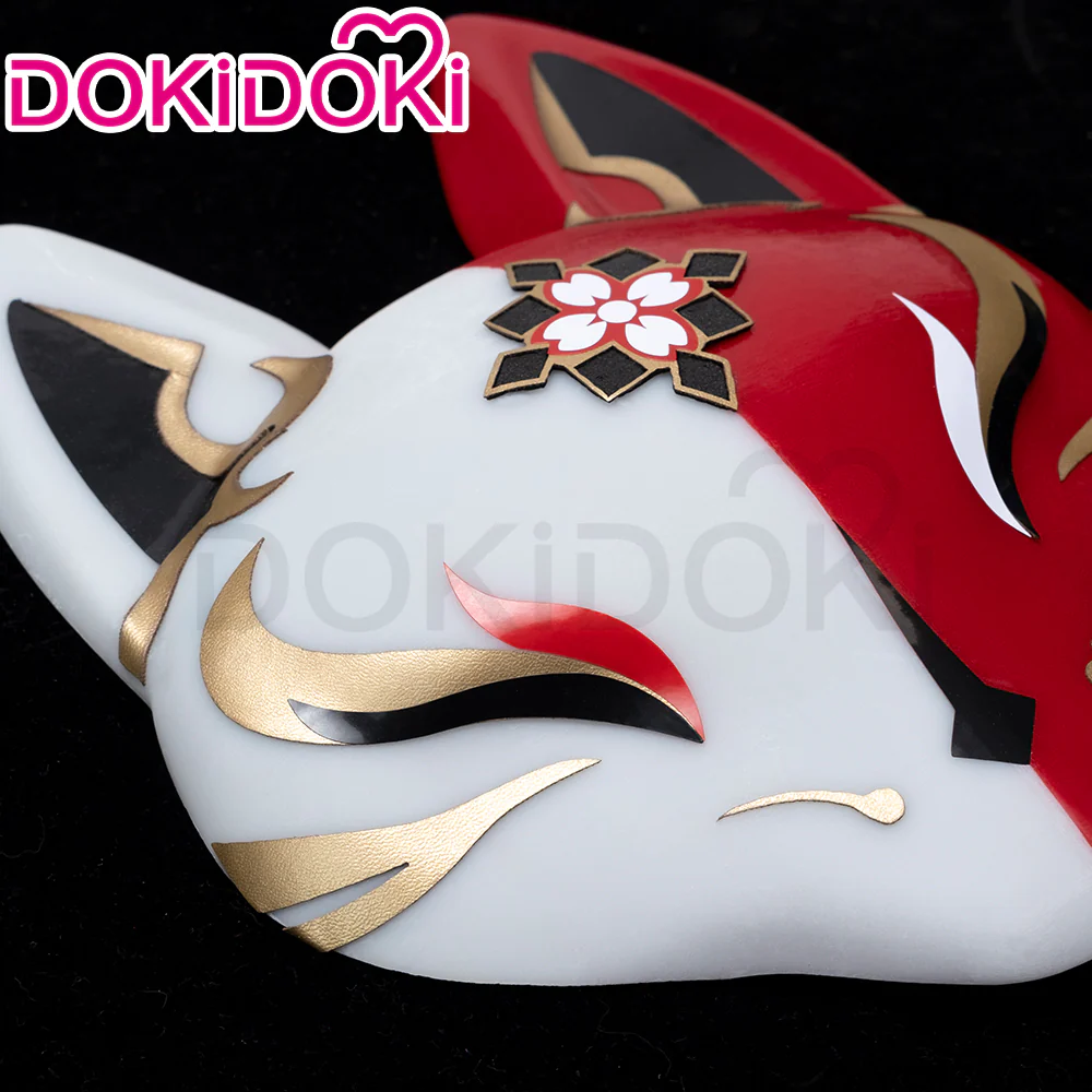 DokiDoki Game Honkai: Star Rail Cosplay Hanabi Wig / Mask / Headwear / Tattoo Long Brown Twin Tail/ Long Straight Red Gradient Hair Cute Miss Sparkle - Image 7