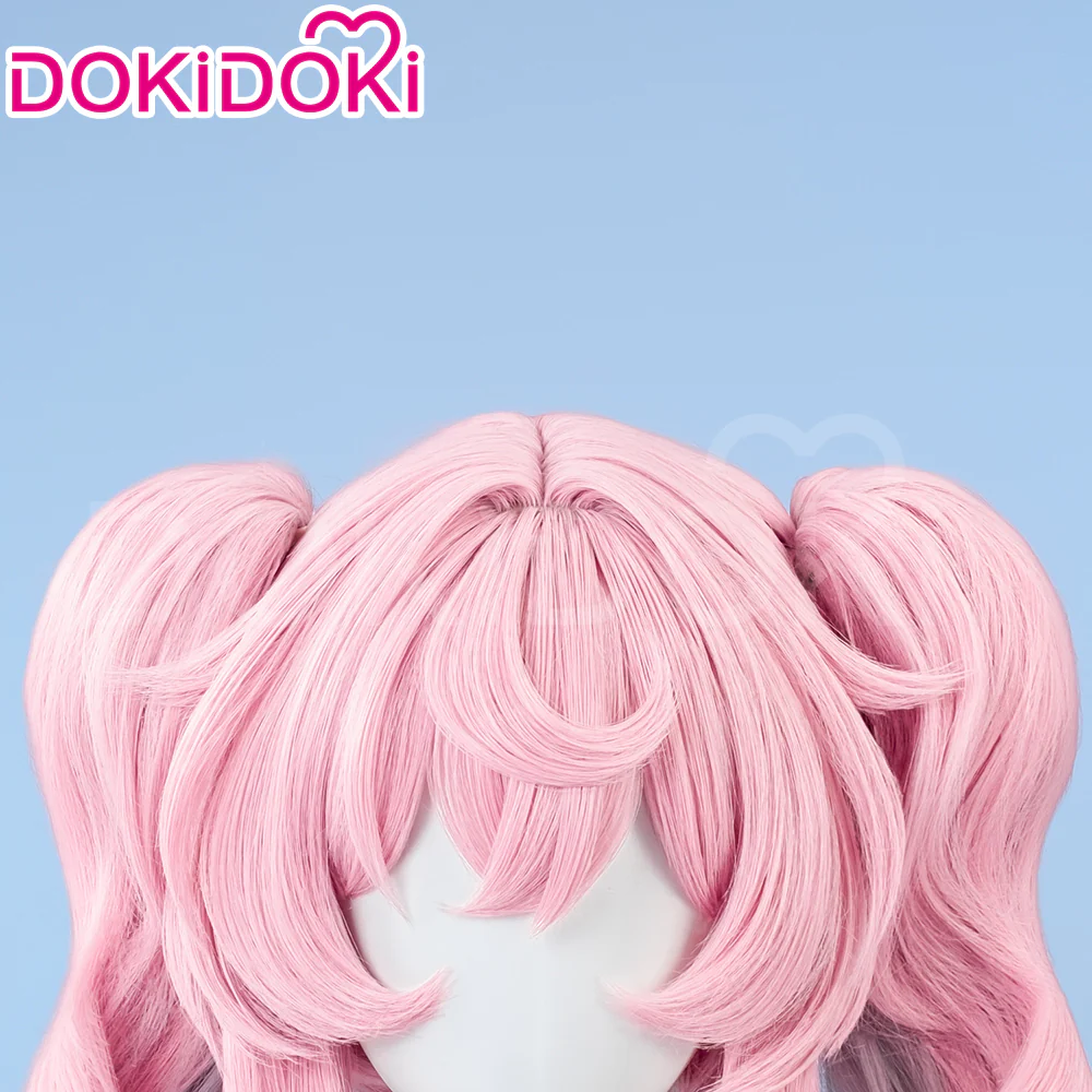 【Ready For Ship】DokiDoki Game Honkai: Star Rail Cosplay Hyacine Wig Long Curly Pink Blue Gradient Hair Twin Ponytails - Image 4