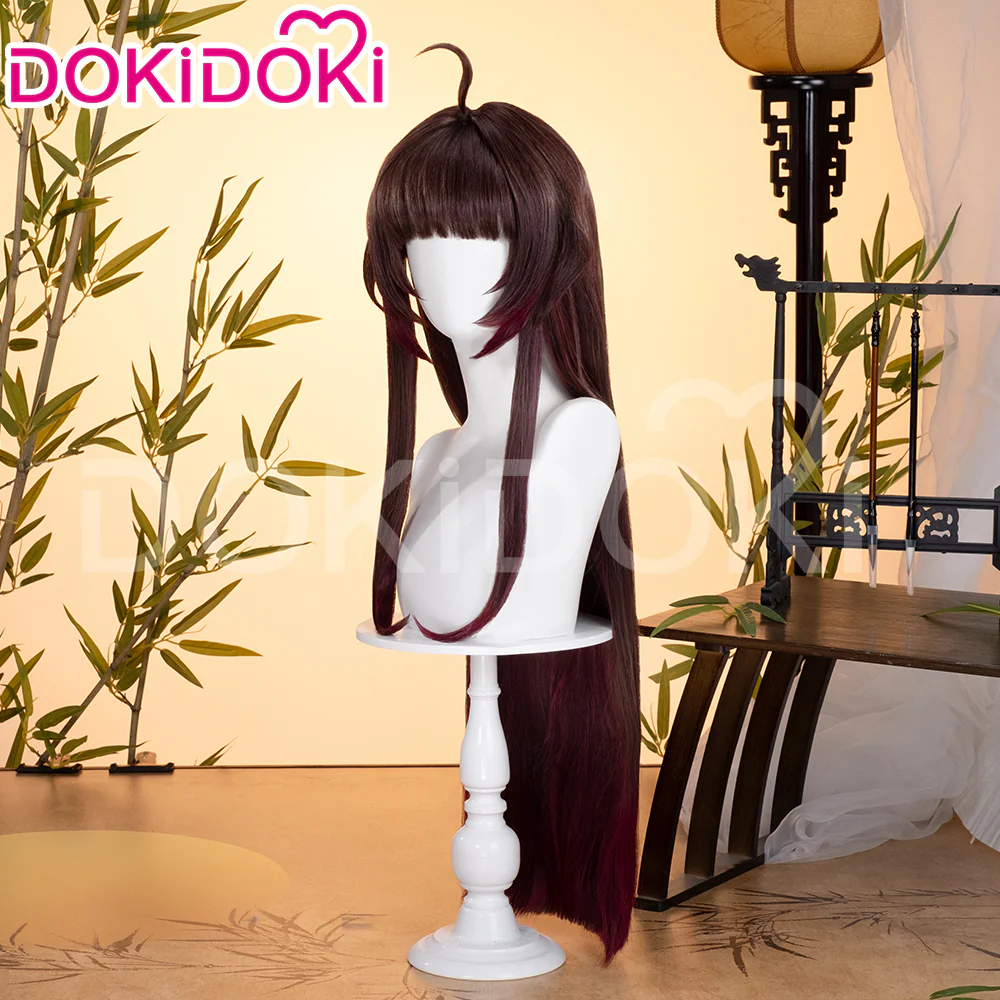 【Ready For Ship】DokiDoki Game Honkai: Star Rail Cosplay Lingsha Wig Long Straight Brown Red Highlight Ling sha - Image 2