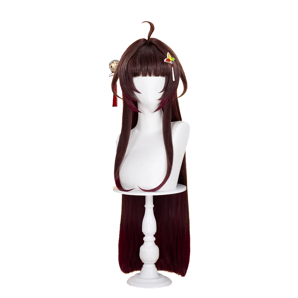 【Ready For Ship】DokiDoki Game Honkai: Star Rail Cosplay Lingsha Wig Long Straight Brown Red Highlight Ling sha - Image 5
