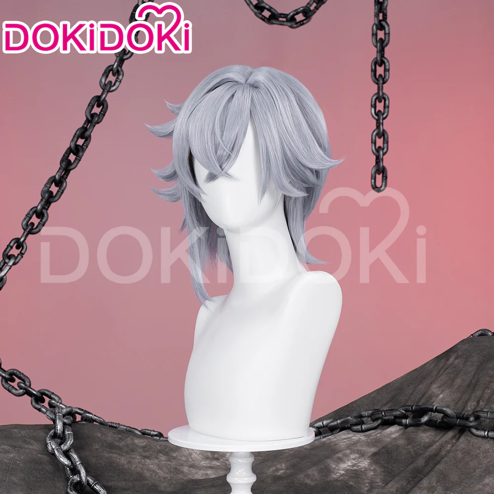 DokiDoki Game Honkai: Star Rail Cosplay Moze Wig Short Straight Grey Hair - Image 2