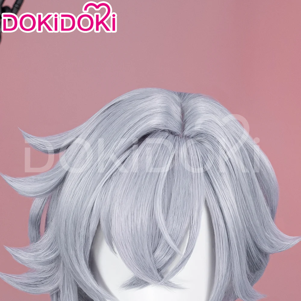 DokiDoki Game Honkai: Star Rail Cosplay Moze Wig Short Straight Grey Hair - Image 4
