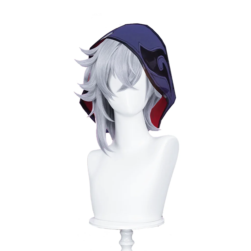 DokiDoki Game Honkai: Star Rail Cosplay Moze Wig Short Straight Grey Hair - Image 5