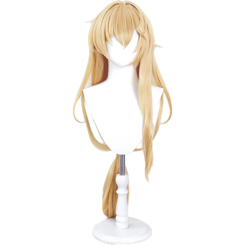 DokiDoki Game Honkai: Star Rail Cosplay LuoCha Wig Long Straight Flaxen Necklace - Image 5