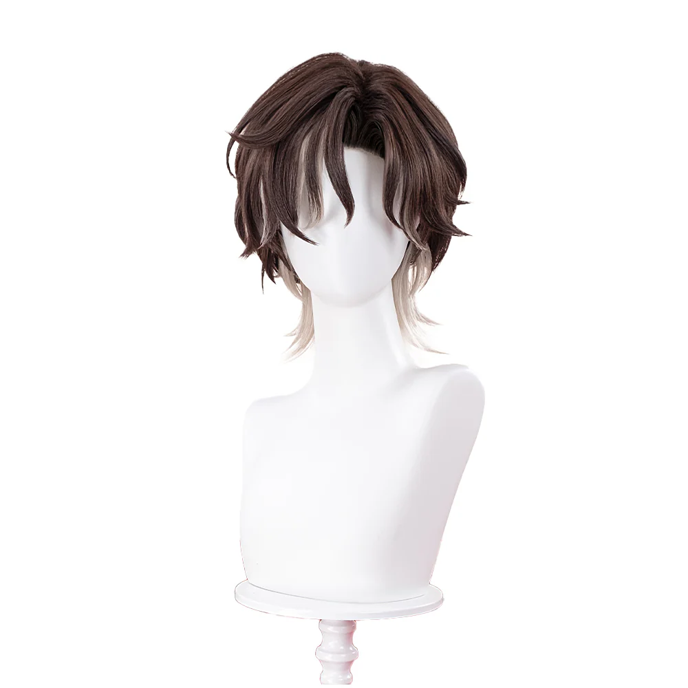 【Ready For Ship】DokiDoki Game Honkai: Star Rail Cosplay Mr. Reca Wig Short Curly Brown Hair - Image 5