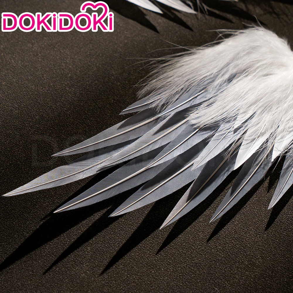 【Partially Ready For Ship】DokiDoki Game Honkai: Star Rail Cosplay Sunday Wig Long Straight Grey Hair/ Earring / Ear Feather Hair Clips / Seraphim Wings Headwear - Image 12