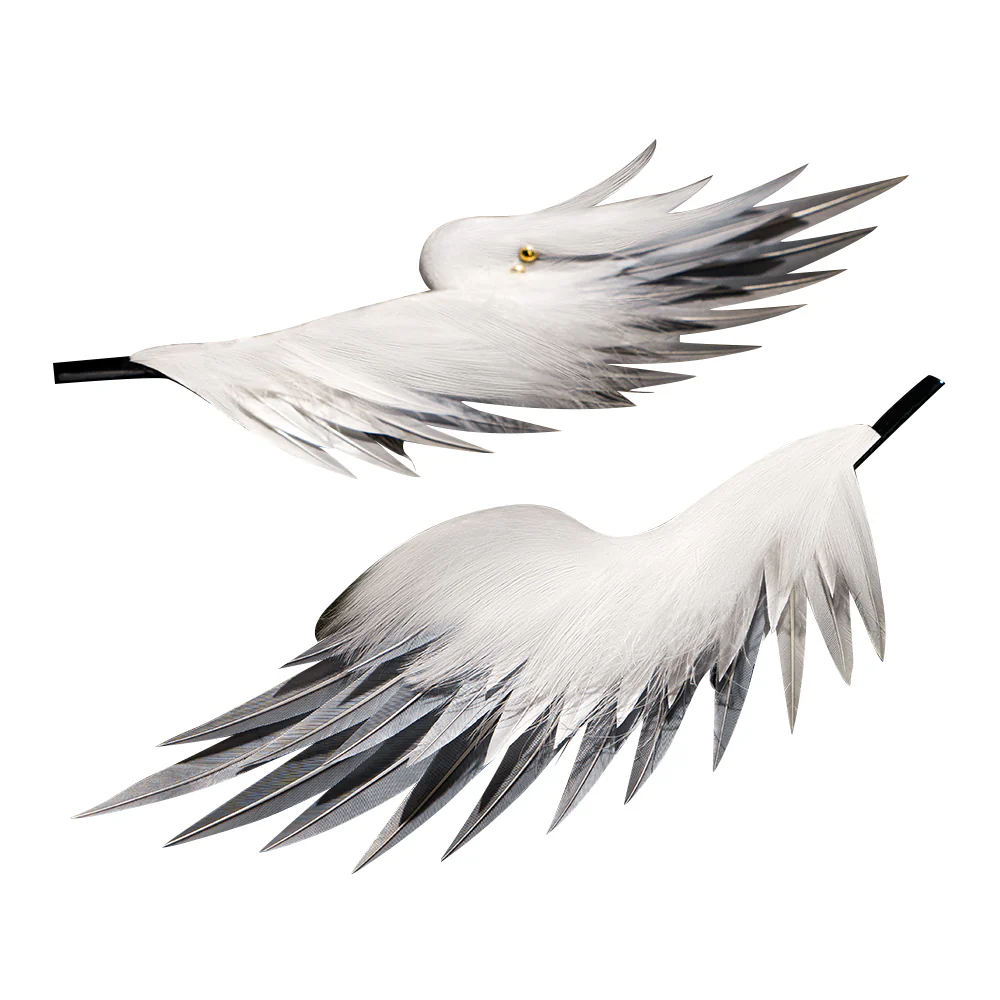 【Partially Ready For Ship】DokiDoki Game Honkai: Star Rail Cosplay Sunday Wig Long Straight Grey Hair/ Earring / Ear Feather Hair Clips / Seraphim Wings Headwear - Image 13