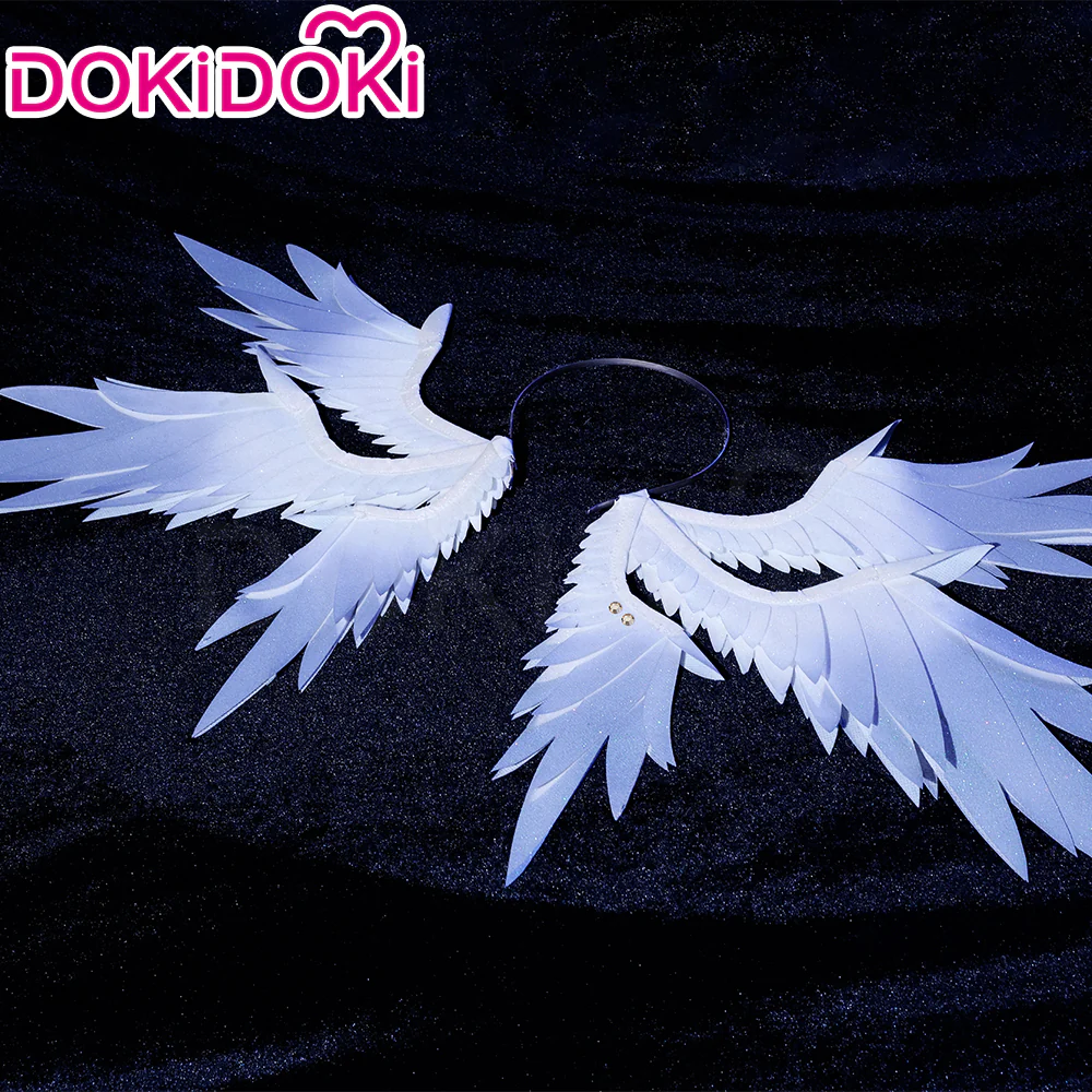 【Partially Ready For Ship】DokiDoki Game Honkai: Star Rail Cosplay Sunday Wig Long Straight Grey Hair/ Earring / Ear Feather Hair Clips / Seraphim Wings Headwear - Image 17