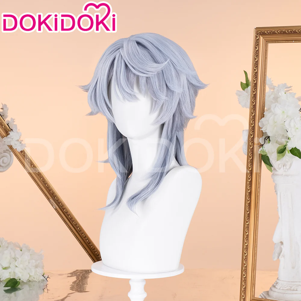 【Partially Ready For Ship】DokiDoki Game Honkai: Star Rail Cosplay Sunday Wig Long Straight Grey Hair/ Earring / Ear Feather Hair Clips / Seraphim Wings Headwear - Image 4