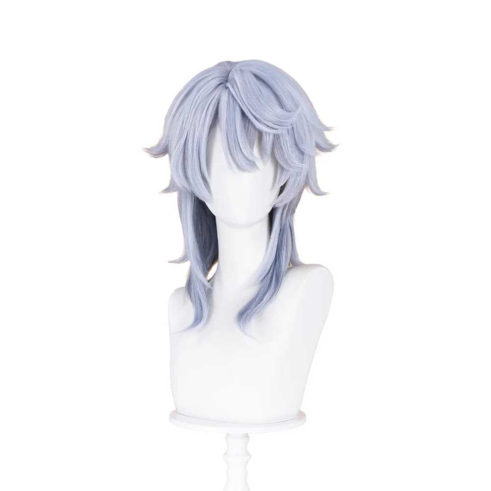 【Partially Ready For Ship】DokiDoki Game Honkai: Star Rail Cosplay Sunday Wig Long Straight Grey Hair/ Earring / Ear Feather Hair Clips / Seraphim Wings Headwear - Image 6