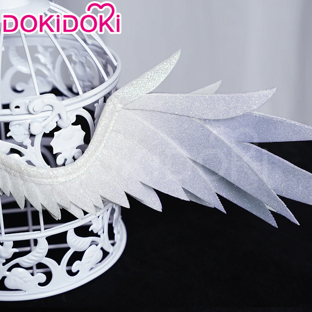 【Partially Ready For Ship】DokiDoki Game Honkai: Star Rail Cosplay Sunday Wig Long Straight Grey Hair/ Earring / Ear Feather Hair Clips / Seraphim Wings Headwear - Image 8
