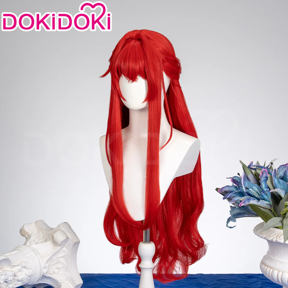 【Ready For Ship】DokiDoki Game Honkai: Star Rail Cosplay Tribios Cosplay Wig Long Red Hair - Image 2