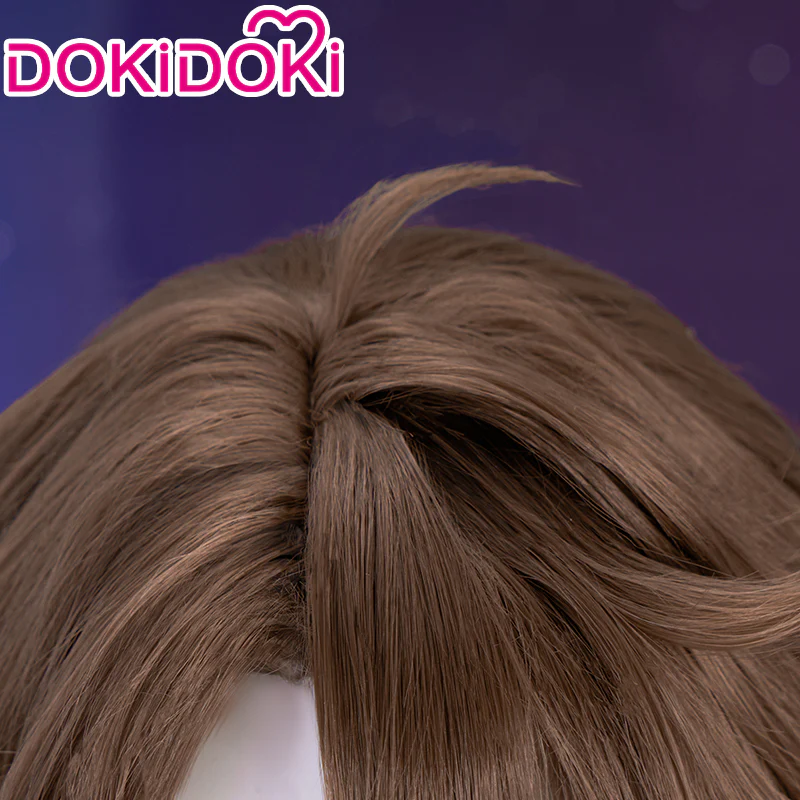 DokiDoki Game Honkai: Star Rail Cosplay Welt Yang Wig / Glasses Brown Short - Image 4