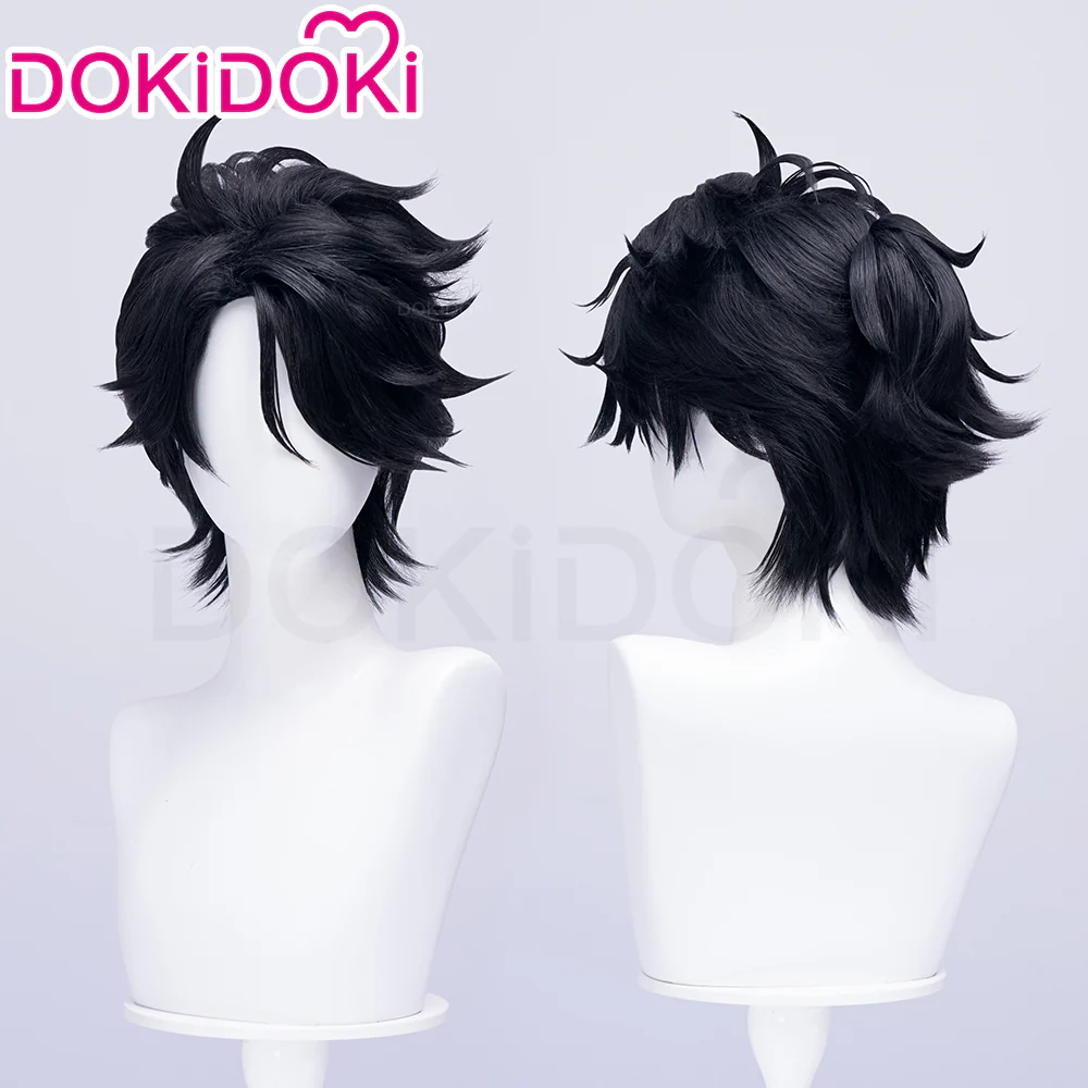 【Ready For Ship】DokiDoki Game Identity V Copslay Luca Balsa Wig Short Curly Black Hair Prisoner E-Sports idv