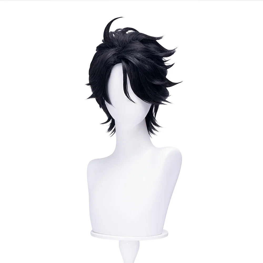 【Ready For Ship】DokiDoki Game Identity V Copslay Luca Balsa Wig Short Curly Black Hair Prisoner E-Sports idv - Image 5