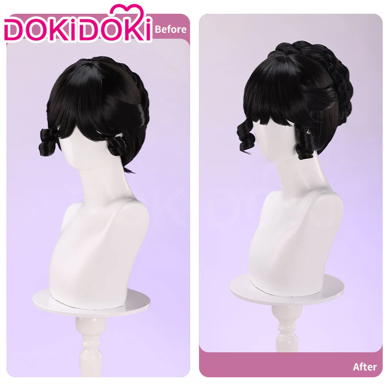 DokiDoki Game Identity V Cosplay Bloody Queen Mary Costume Wig Curly Black Hair - Image 3