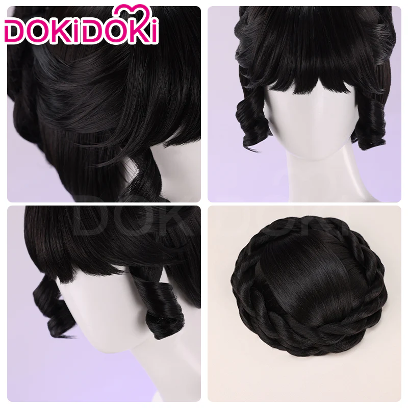DokiDoki Game Identity V Cosplay Bloody Queen Mary Costume Wig Curly Black Hair - Image 4