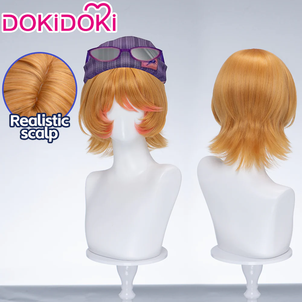 【Ready For Ship】DokiDoki Game Identity V Cosplay Mechanic Wig Short Curly Orange Hair Tracy Reznik BLK.TRACY idv
