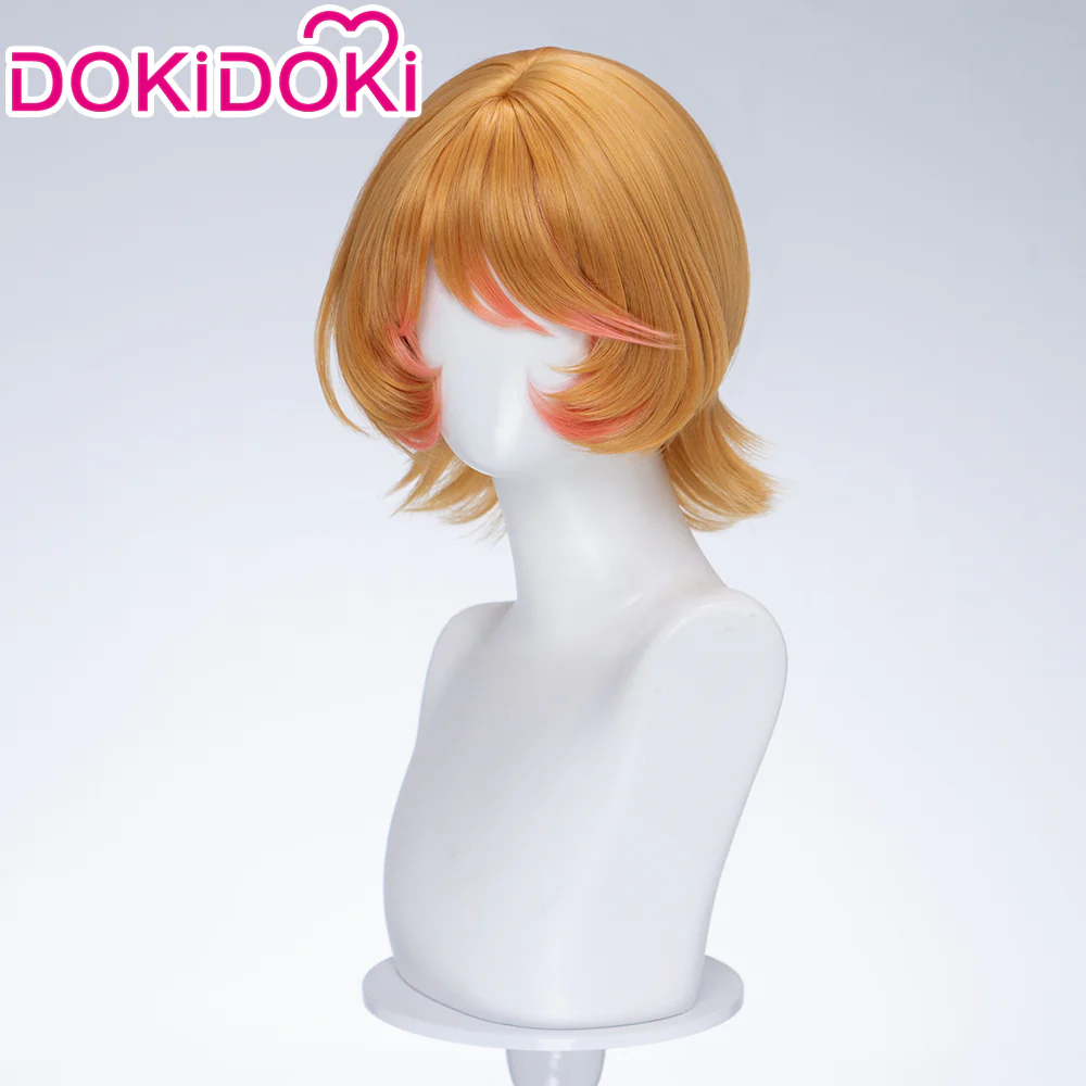 【Ready For Ship】DokiDoki Game Identity V Cosplay Mechanic Wig Short Curly Orange Hair Tracy Reznik BLK.TRACY idv - Image 2