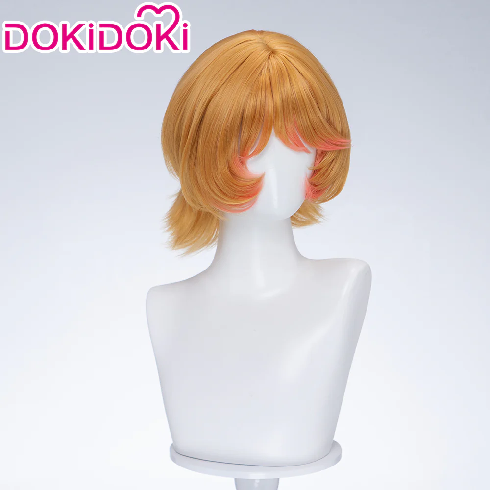 【Ready For Ship】DokiDoki Game Identity V Cosplay Mechanic Wig Short Curly Orange Hair Tracy Reznik BLK.TRACY idv - Image 3