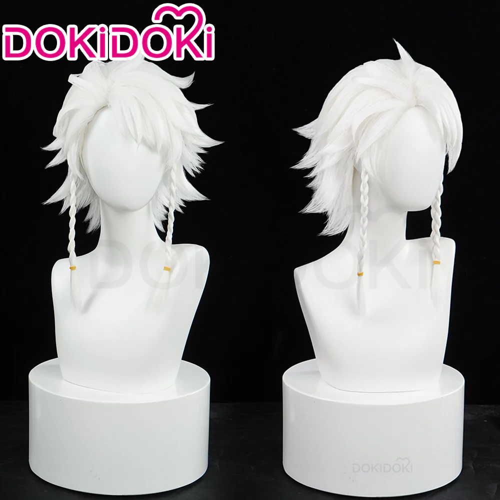 DokiDoki Game Identity V Hidden Truth - Pure White Prophet Cosplay Seer Eli Clark Wig Short White Hair idv