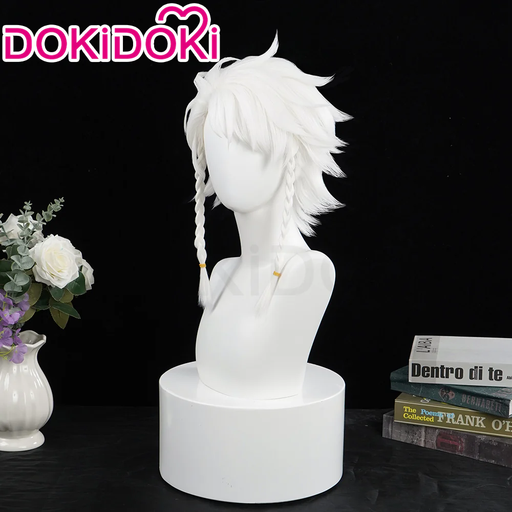 DokiDoki Game Identity V Hidden Truth - Pure White Prophet Cosplay Seer Eli Clark Wig Short White Hair idv - Image 2