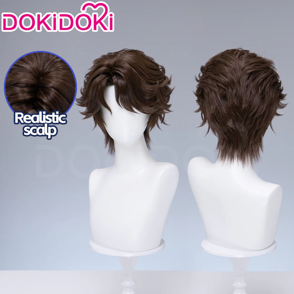 【Ready For Ship】DokiDoki Game Identity V Cosplay Eli Clark Wig Short Brown Hair Seer BLK.ELI idv