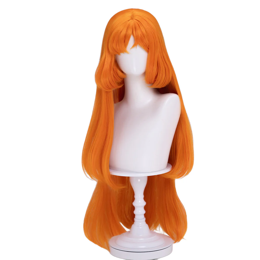 【Ready For Ship】DokiDoki Game Cosplay Women Wig Long Straight Orange Hair - Image 5