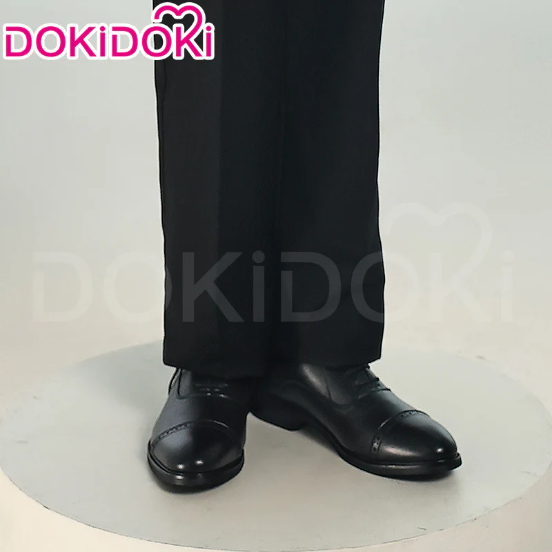DokiDoki Game Love And Deepspace Cosplay Zayne Black Leather Shoes Fluffy Treatment