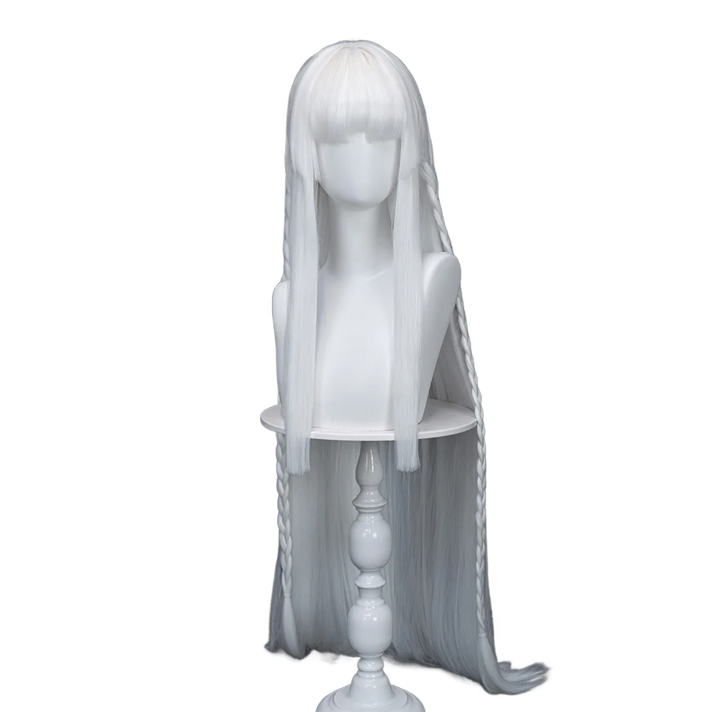 【Ready For Ship】Dokidoki Game Metaphor: ReFantazio Cosplay Brigitta Lycaon Wig Long Straight Silver Hair - Image 5