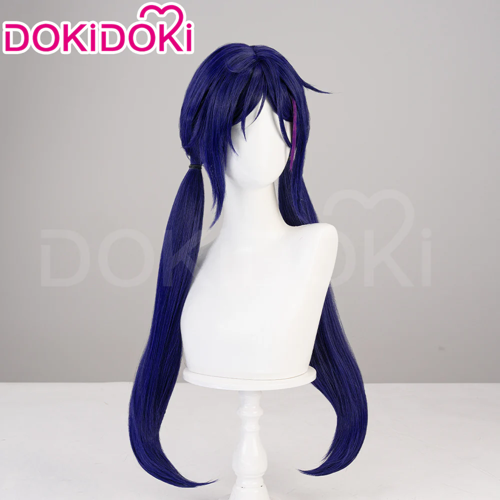 【Partially Ready For Ship】DokiDoki Game MiSide Cosplay Mita Wig / Scrunchies / Hairband / Hair Clips / Hat Long Curly Dark Purple Hair Twin Ponytails - Image 4