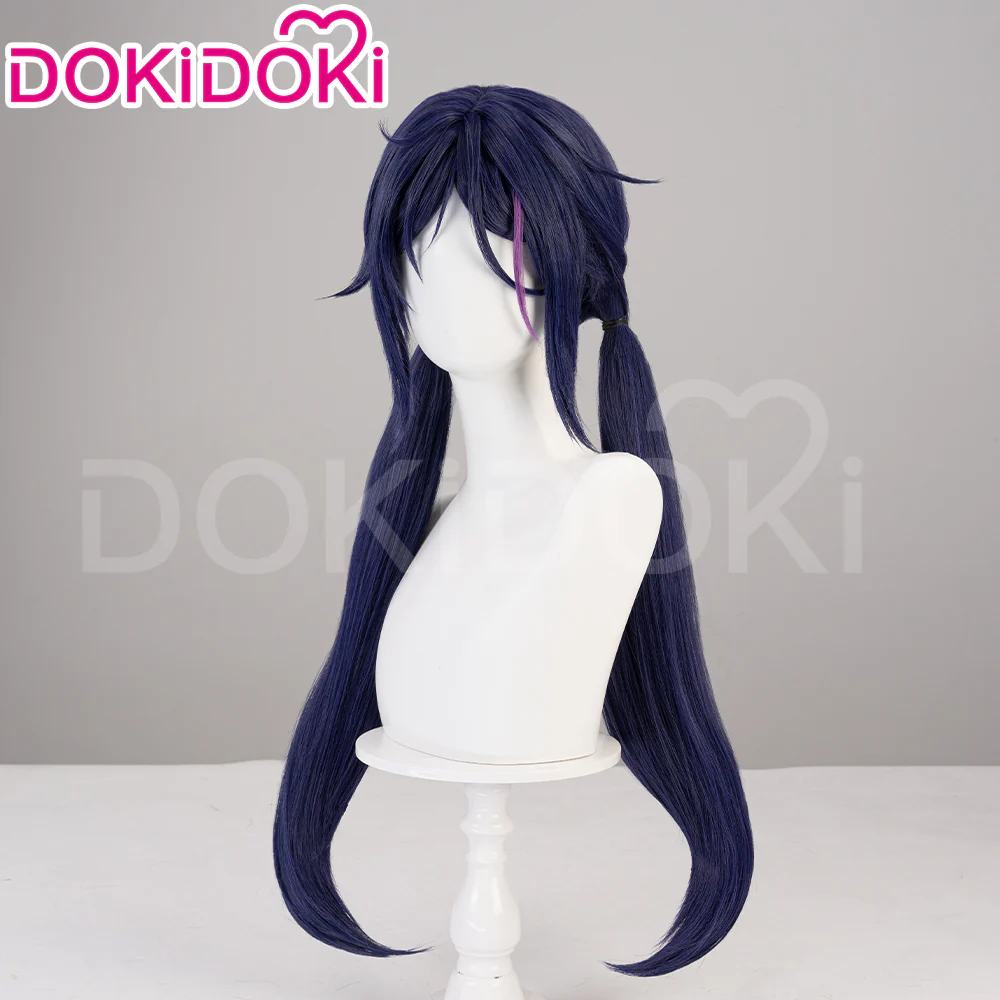 【Partially Ready For Ship】DokiDoki Game MiSide Cosplay Mita Wig / Scrunchies / Hairband / Hair Clips / Hat Long Curly Dark Purple Hair Twin Ponytails - Image 9