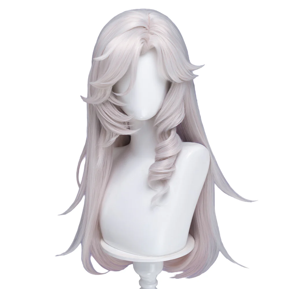 DokiDoki Game Neverness to Everness Cosplay Jiuyuan Wig Long Curly White Hair Pre Curled Jiu Yuan NTE - Image 6