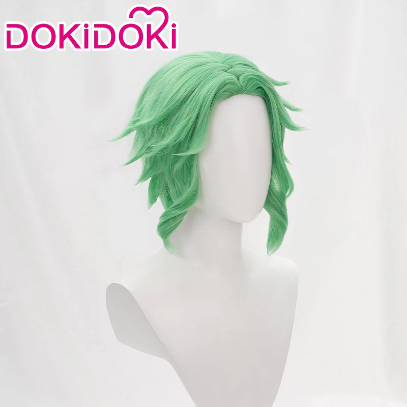 DokiDoki Game Our Life: Beginnings & Always Cosplay Cove Wig Short Curly Green - Image 3