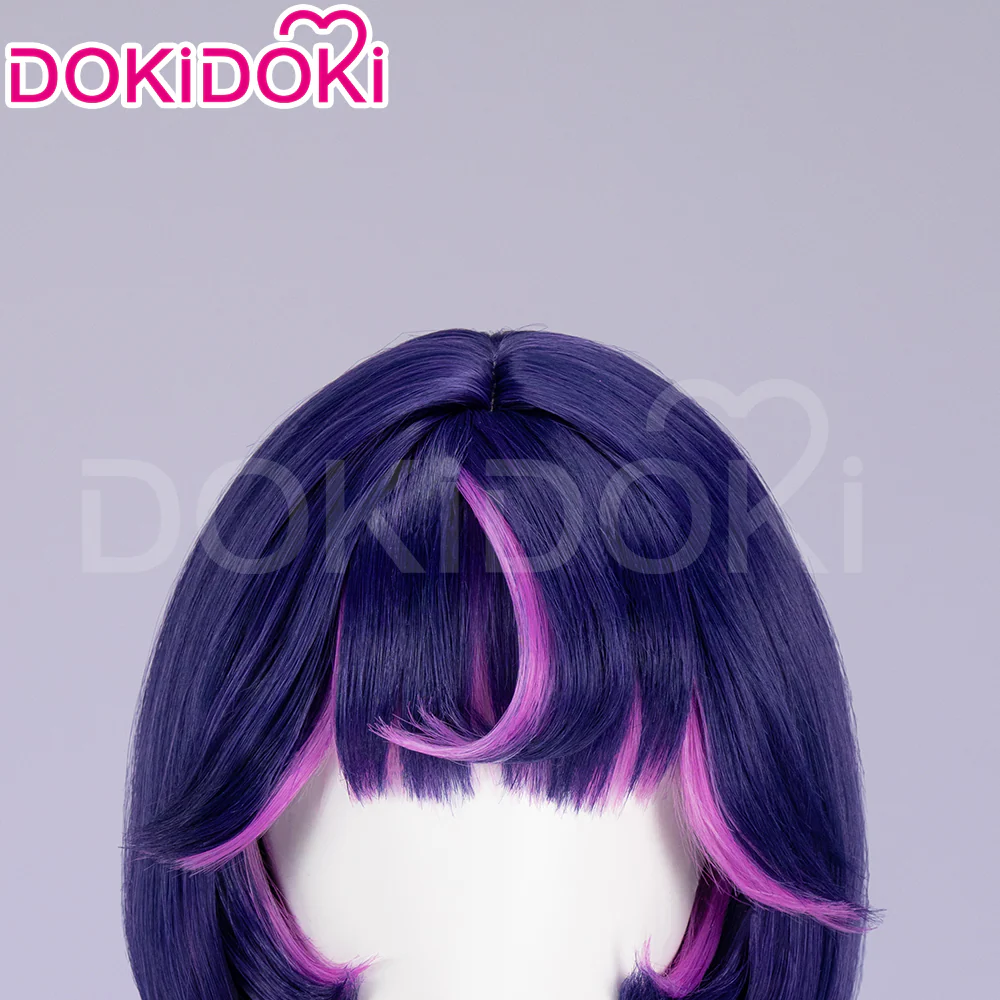 【Ready For Ship】DokiDoki Game Cosplay Wig Short Purple Wig - Image 4